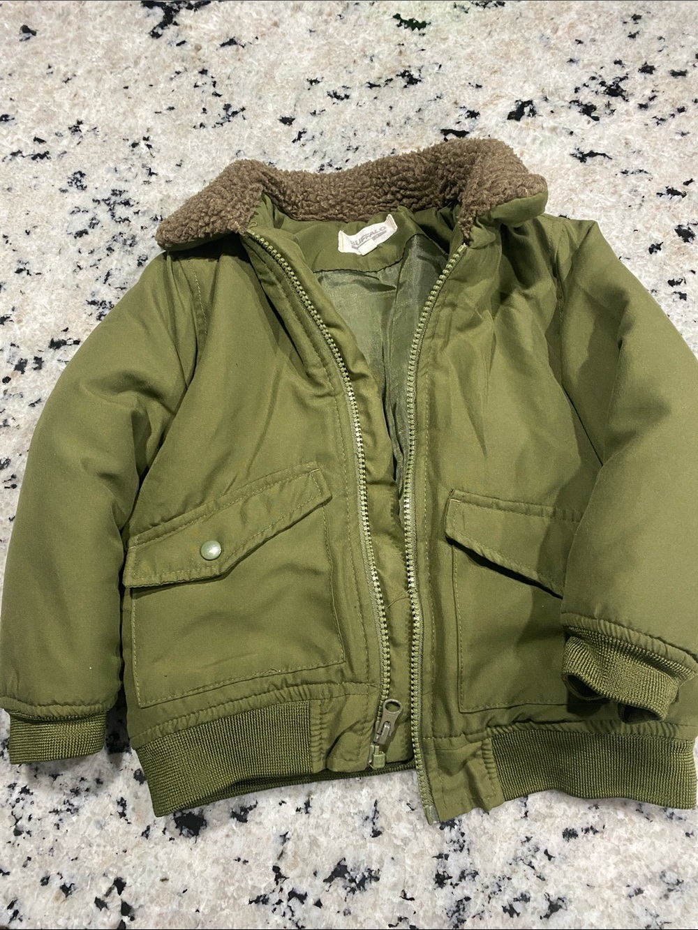 Buffalo size 4t Kids Olive Green Sherpa Collar Puffer Jacket